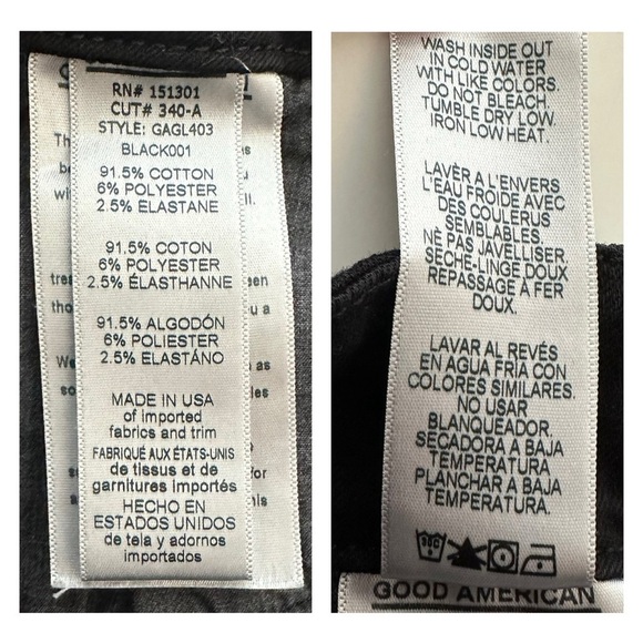 Good American Good Legs Skinny Jeans in Black001 size 6/28 - Picture 10 of 14